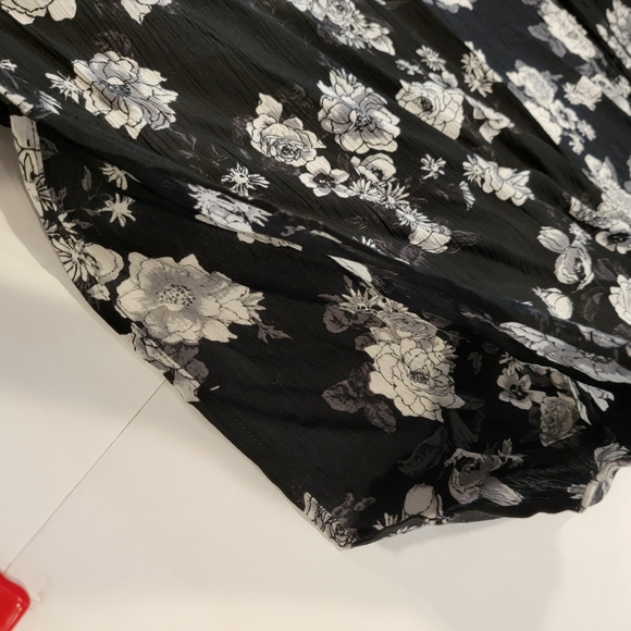 L.I.F.E Love is for Eternity Open Front Cardigan Poncho Black White M - Picture 10 of 15